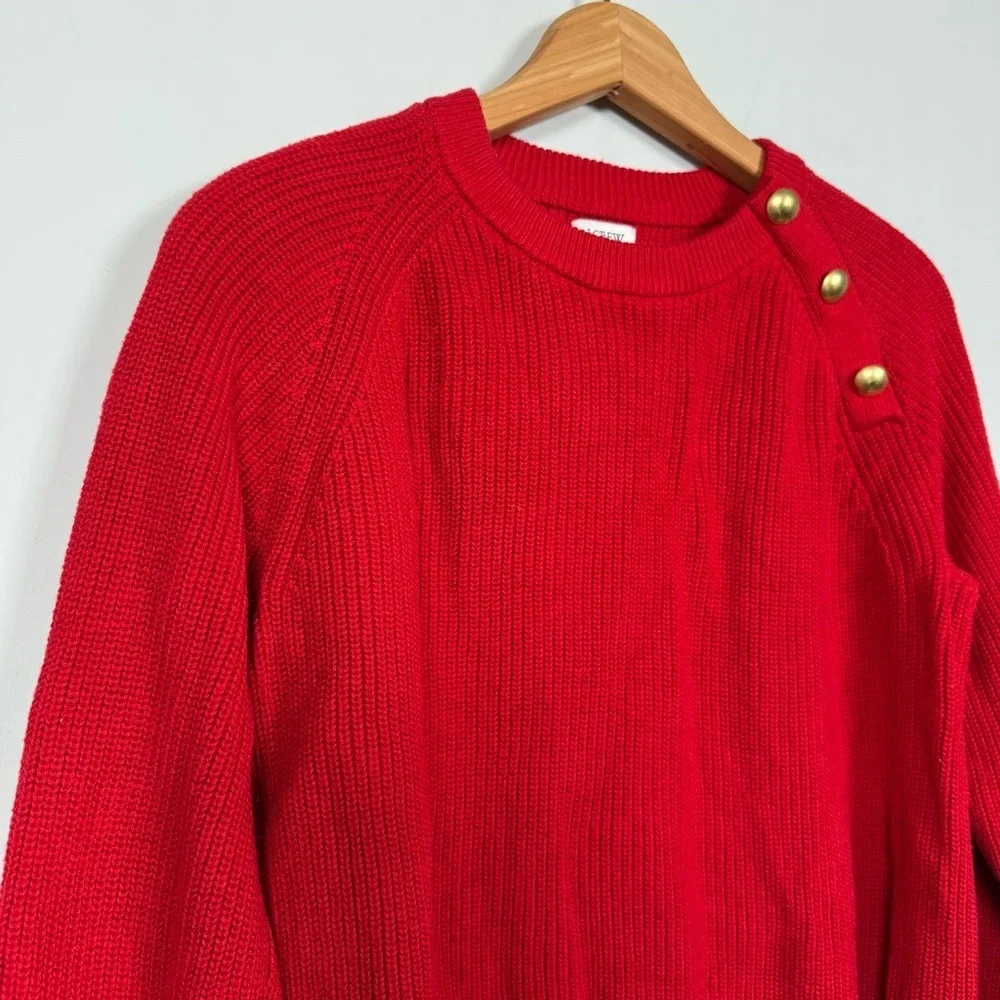 J. Crew button raglan crewneck sweater, Size L